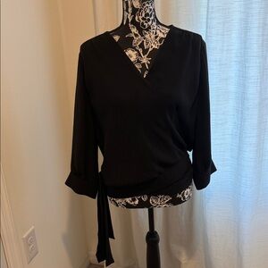 Chico's Elegant Black Wrap Blouse